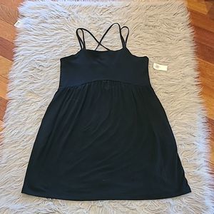 NWT Old Navy super soft stretch black flowy  sundress with pockets size medium